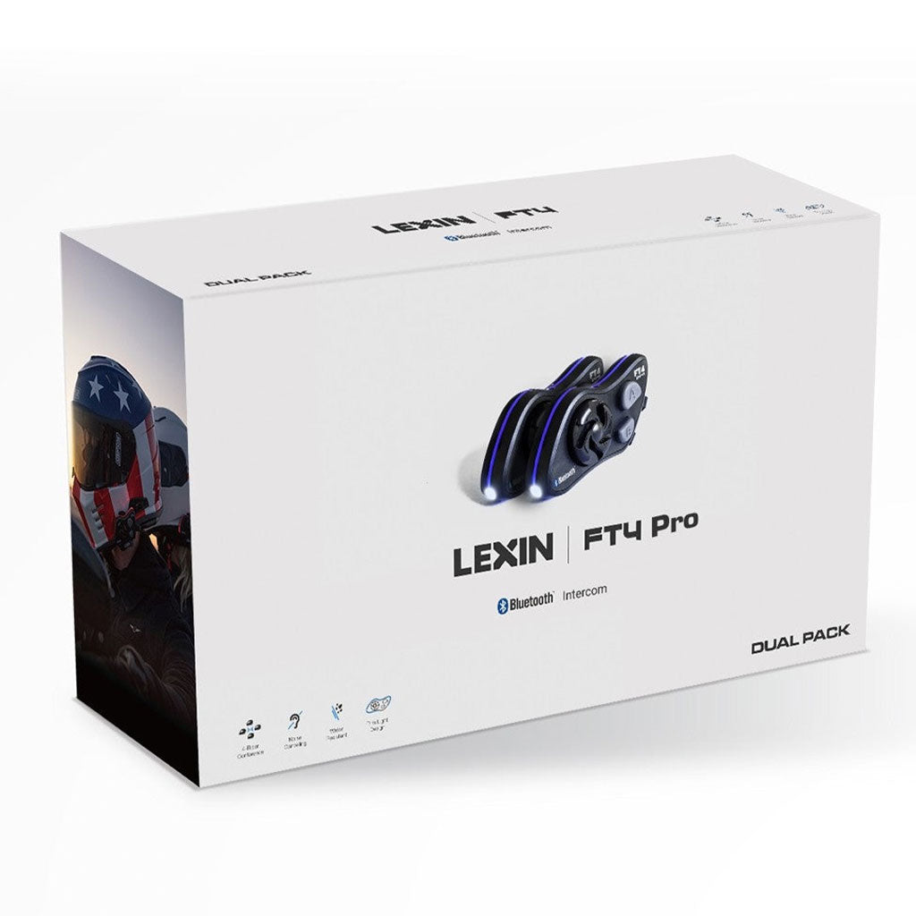 Lexin FT4 Pro Bluetooth Headset with RAM® Mounts Handlebar Mount Kit