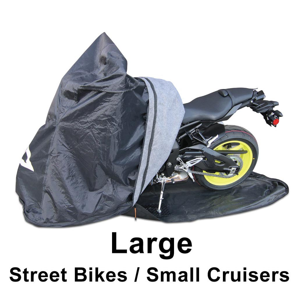 Large Totally Enclosed Motorcycle Cover sport bikes, small cruisers - U105M1C